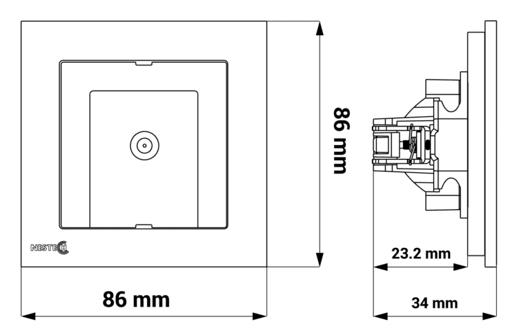 Antenne socket single METAL frame final