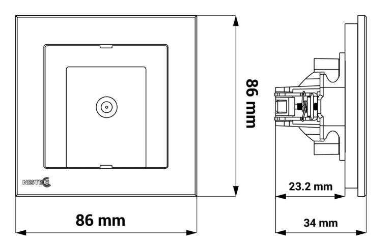 Antenne socket single Refine frame final