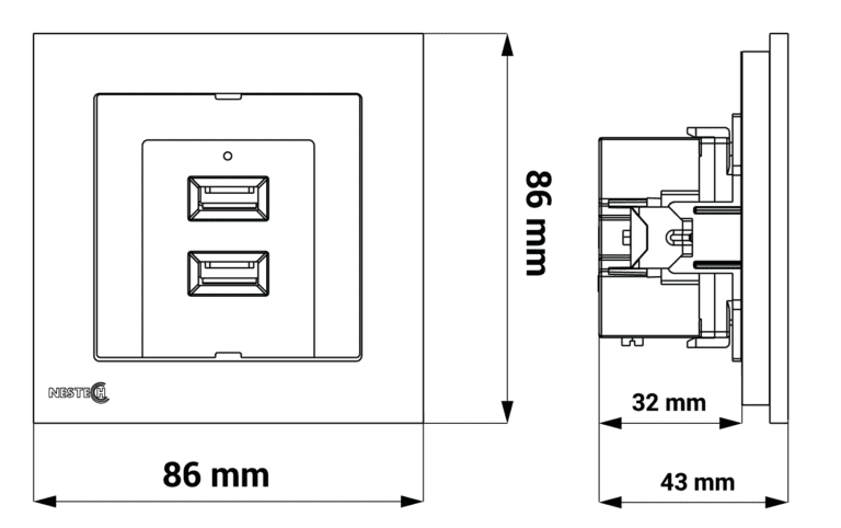 Double USB single METAL frame final