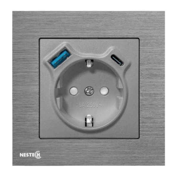 پریز برق و شارژر USB نستک 53357048101