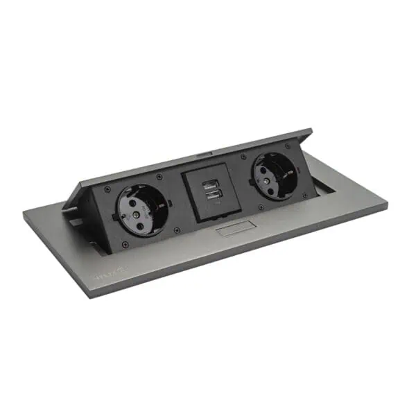 پریز رو میزی (دسکتاپ سوکت) 2 پریز برق + 2 شارژر USB نِستِک 01