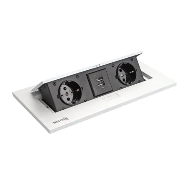 پریز رو میزی (دسکتاپ سوکت) 2 پریز برق + 2 شارژر USB نِستِک 05